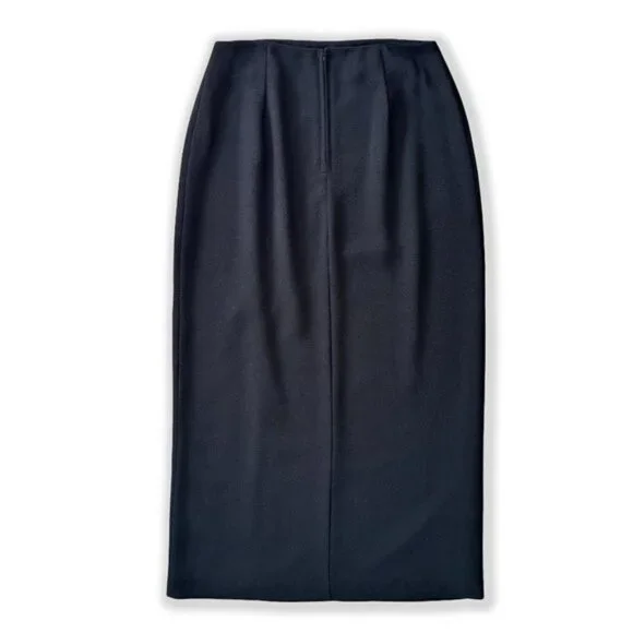 ***SOLD*** Vintage 90s Black Office Pencil Midi High Waist Skirt - Classic Style - Picture 3 of 6